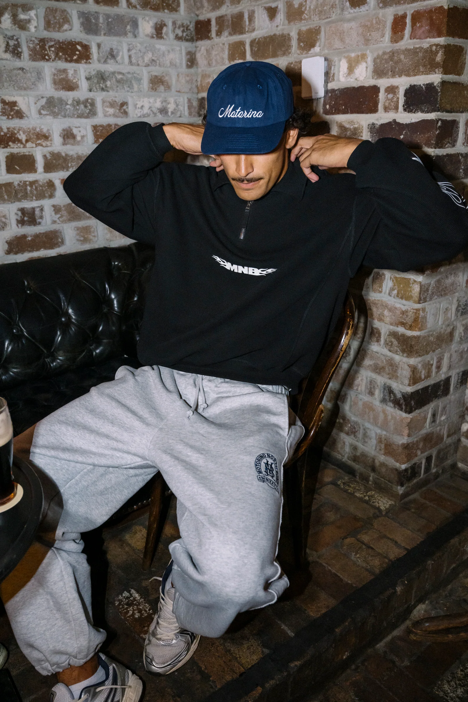 Motorino Cursive Hat - Navy - Image 4