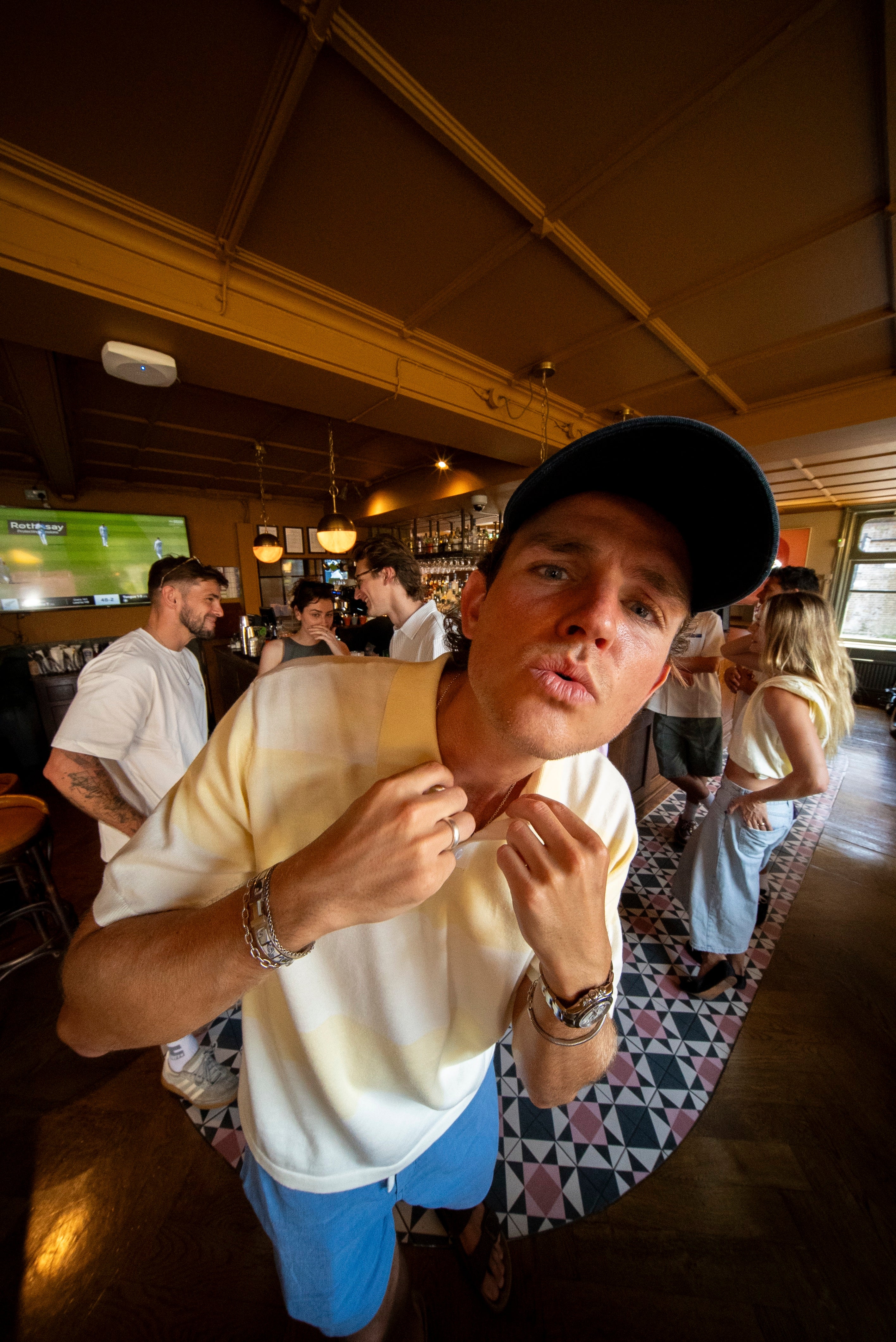 Schooner Scorer x Motorino Knitted Polo - Yellow - Image 5