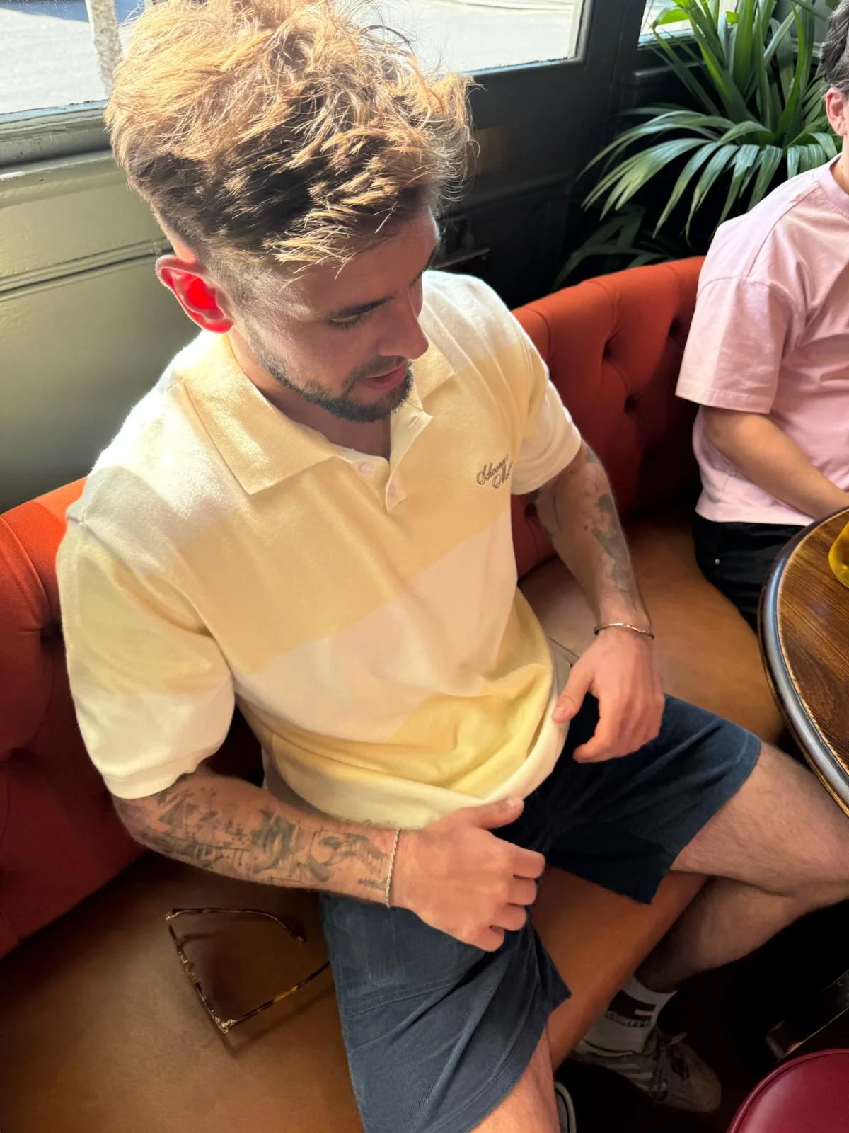 Schooner Scorer x Motorino Knitted Polo - Yellow - Image 6