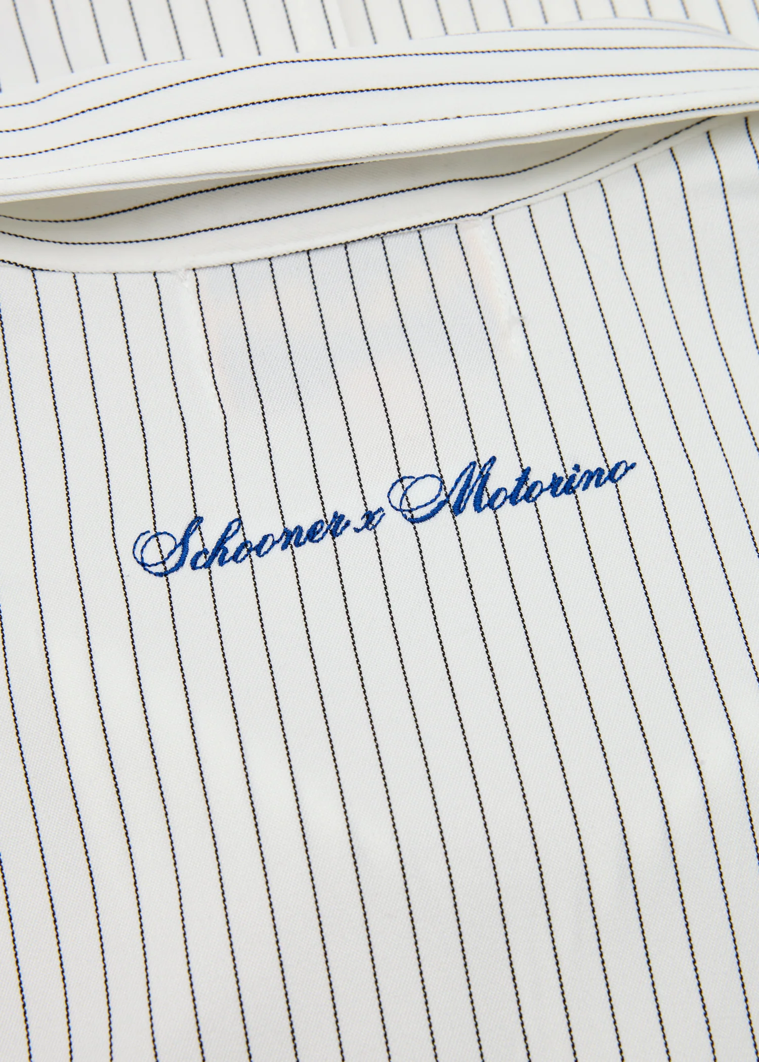 Schooner Scorer x Motorino Pinstripe Shirt - White and Black - Image 4