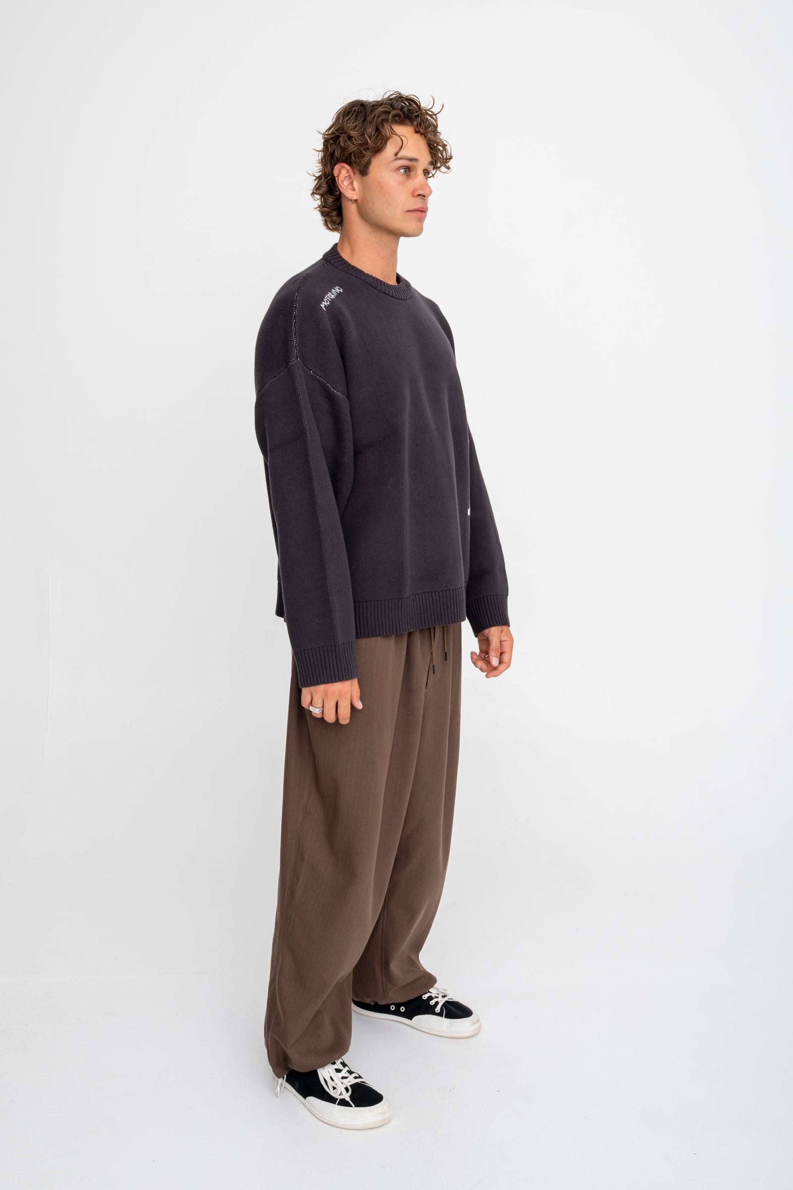 Stitched Knit - Off Black - Image 6