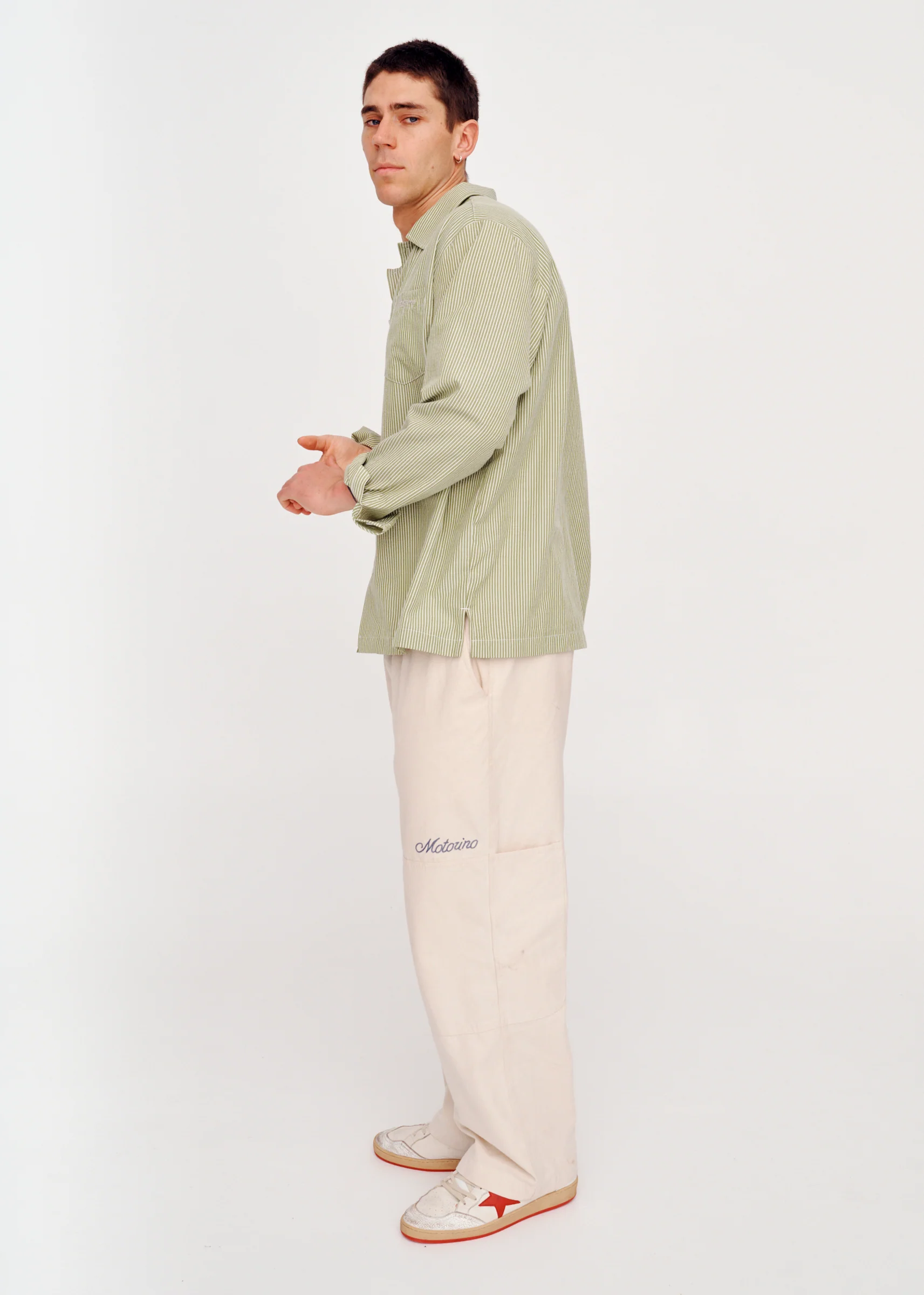 Striped Long Sleeve - Olive - Image 6