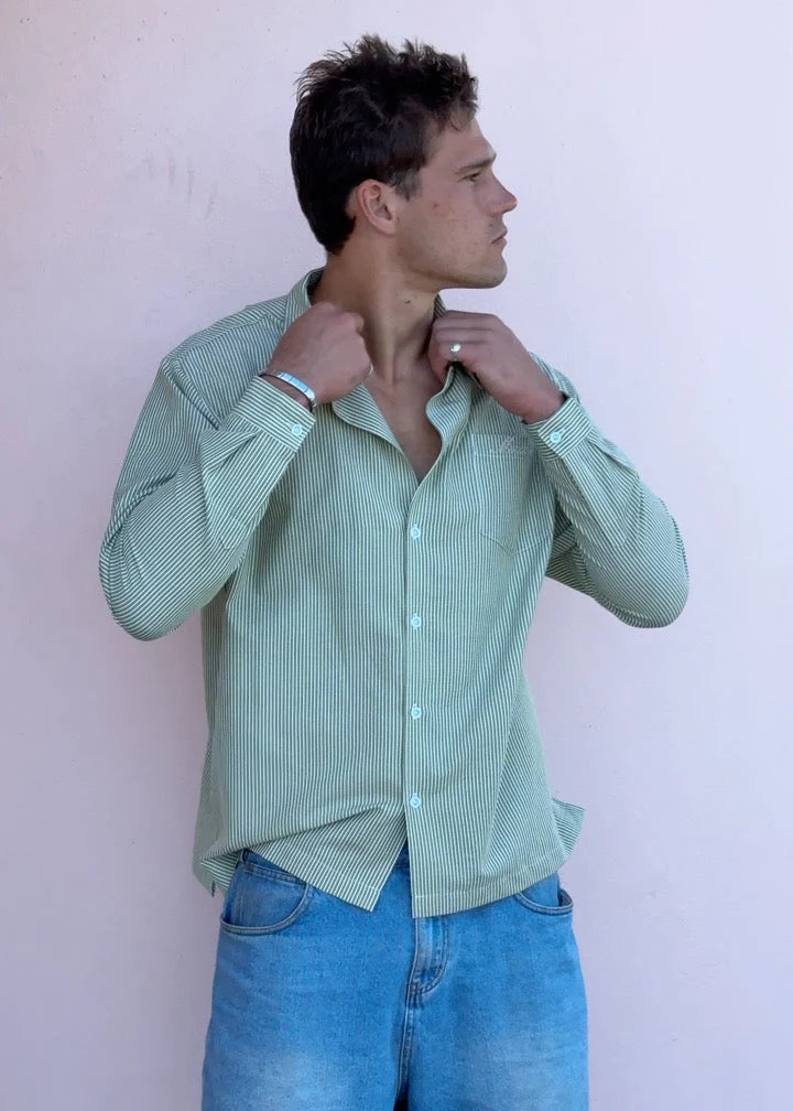 Striped Long Sleeve - Olive - Image 7